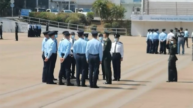 香港一警察學院據報正練習中式步操 多個紀律部隊參與