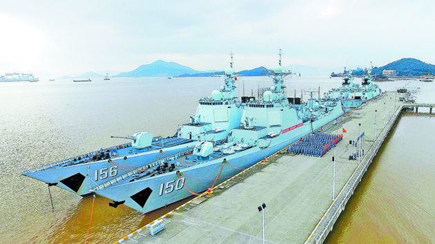 中國與新加坡兩國海軍24日舉行海上聯合演習
