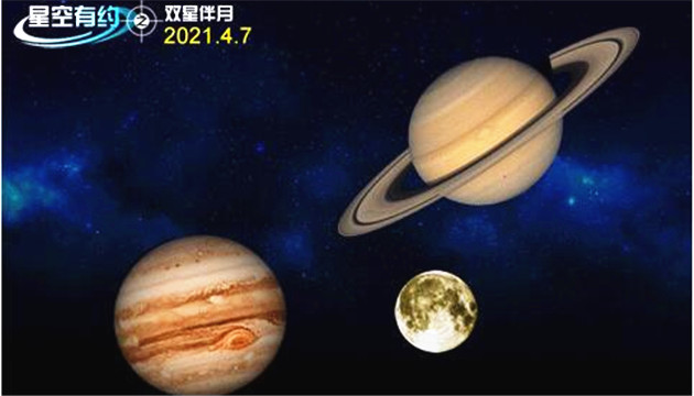 雙星伴月！土星、木星和殘月天空7日將組「歪嘴笑臉」