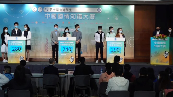第十屆全港學生中國國情知識大賽落幕 5000餘名學生參加