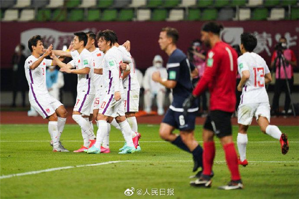 祝賀！中國男足7:0大勝關島隊