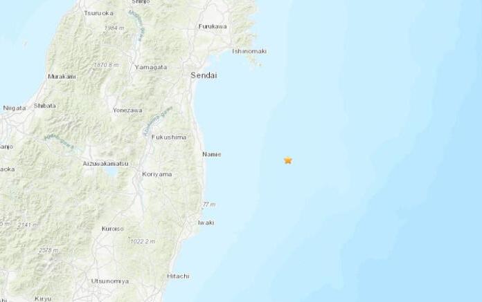 日本東部海域發生5.3級地震 震源深度54.2千米