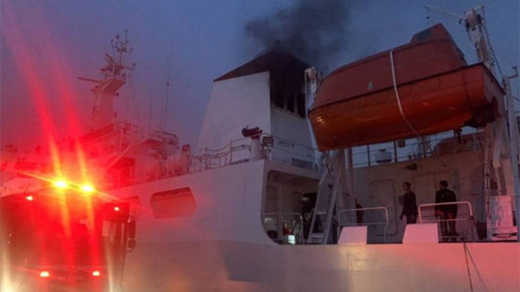 台「千噸級」海巡船試航時起火冒煙  未造成人員傷亡