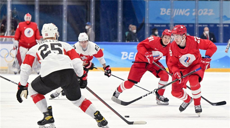 冰球男子小組賽：俄羅斯奧委會隊戰勝瑞士隊 雙方一度起衝突
