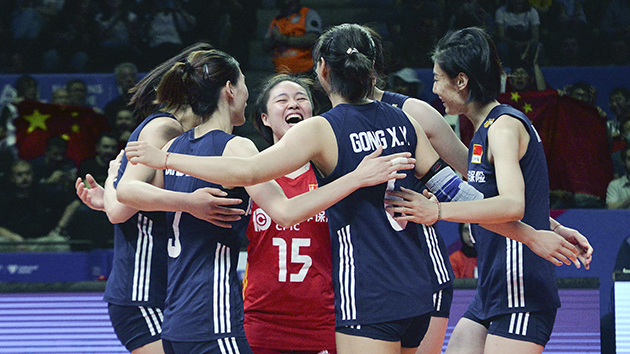 中國女排3:1戰勝意大利隊 斬獲世聯賽三連勝