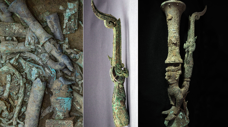 三星堆遺址再發現多件青銅文物 或跨越3000年