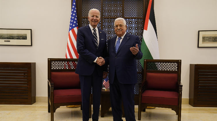 拜登晤巴勒斯坦總統阿巴斯 重申解決巴以問題「兩國方案」