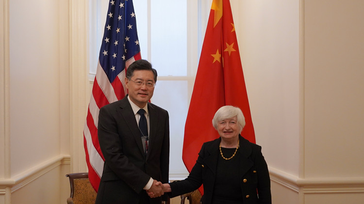 中國駐美大使秦剛會見美國財長耶倫