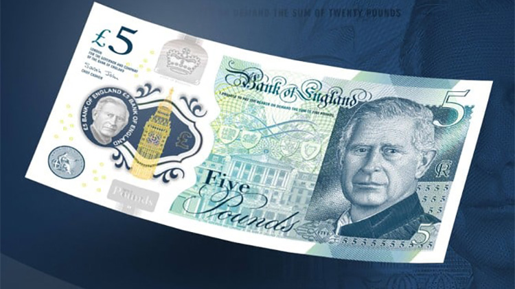 英國央行公布新版英鎊紙幣設計圖案 預計在2024年開始流通