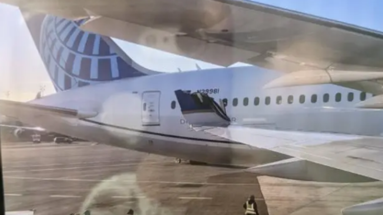 美國兩架客機在機場相撞：一架滿載乘客 機翼被折斷