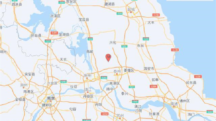 江蘇揚州市江都區發生3.1級地震