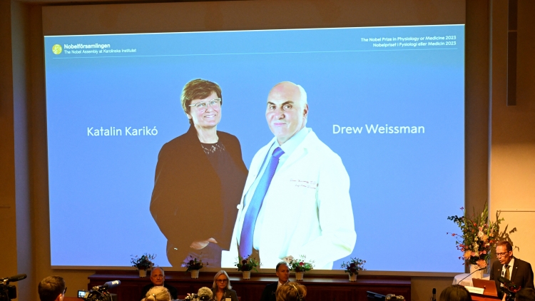 兩美國科學家獲諾貝爾醫學獎 表揚研發新冠疫苗貢獻