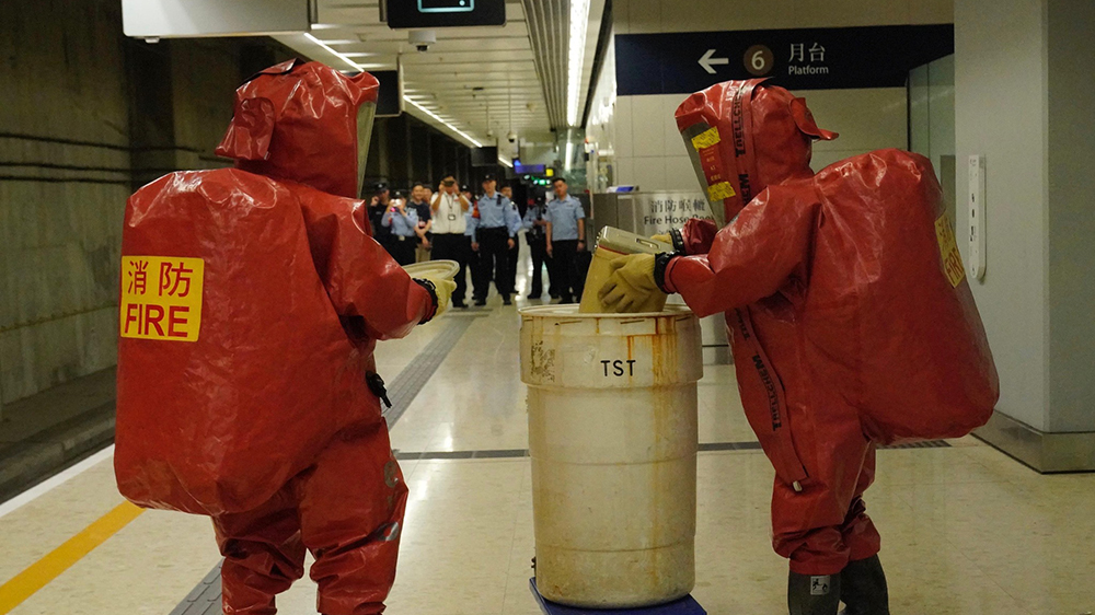 高鐵西九龍站舉行首次跨境跨部門危害物質事故演習