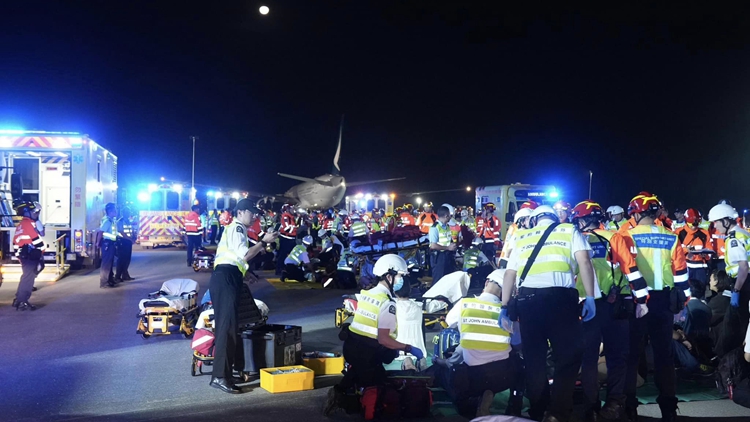 機管局聯同消防處等機場應變演習 測試緊急事故應變能力