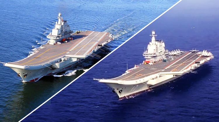 遼寧艦、山東艦編隊首次開展雙航母編隊演練