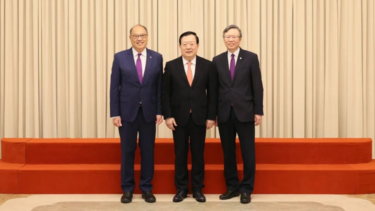 夏寶龍會見理大董會主席林大輝及校長滕錦光一行 冀理大等香港所有高校培養堪當民族復興重任的棟樑之才