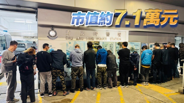 警方觀塘搗破毒窟 拘38人檢7萬元毒品