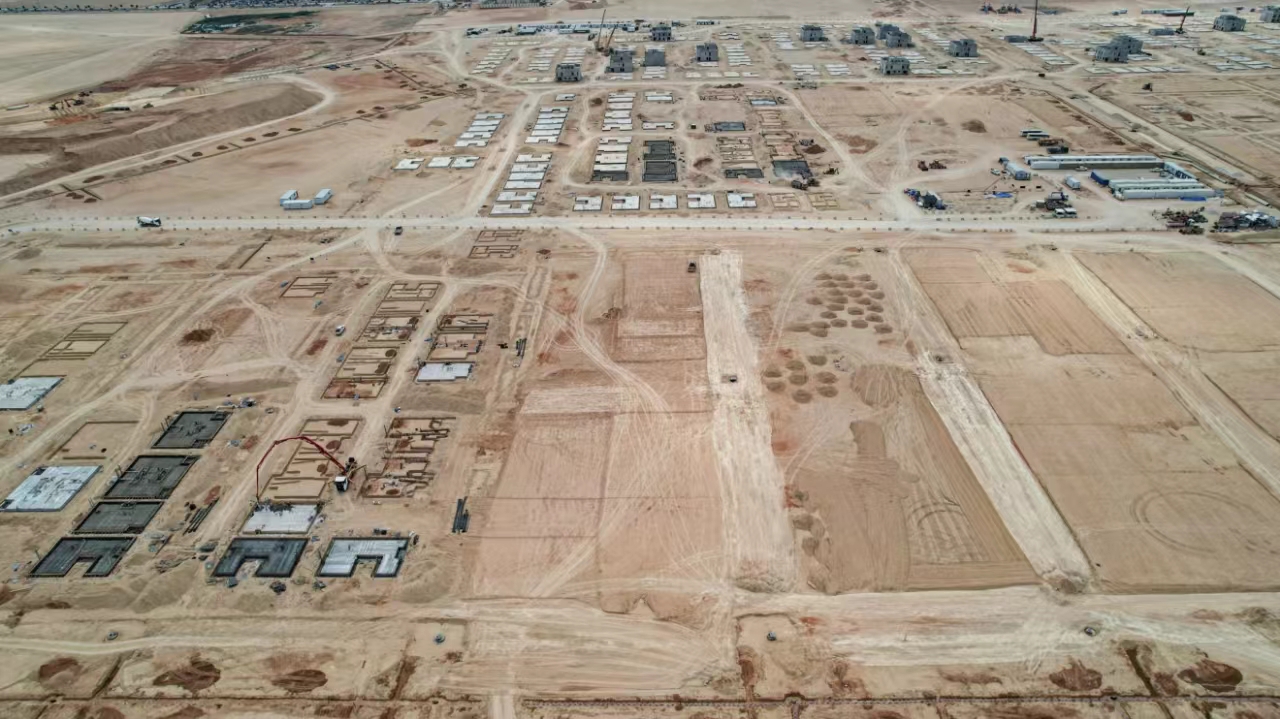 沙特利雅得塞德拉三期基礎設施項目完成重大節點施工