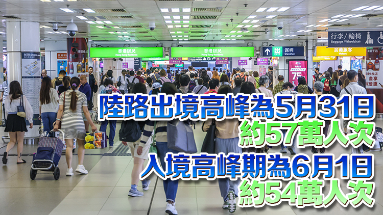 入境處料內地端午節長周末320萬人次出入境 籲內地旅客避免繁忙時段過關