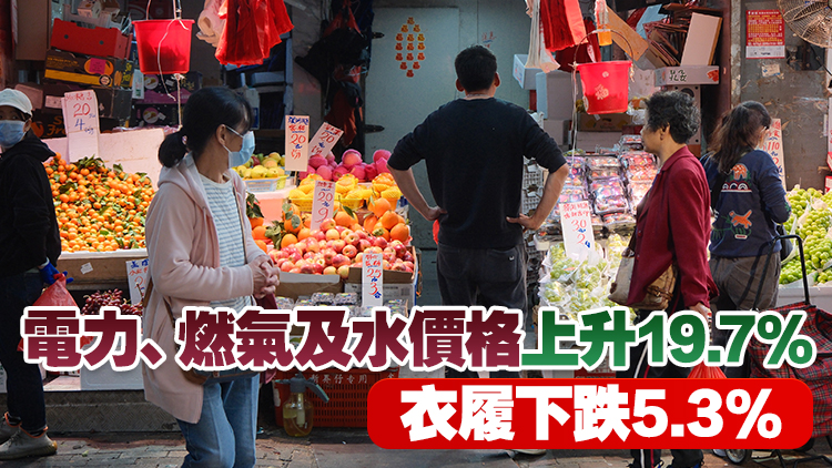 5月整體消費物價按年升1.9% 政府料整體通脹短期維持輕微