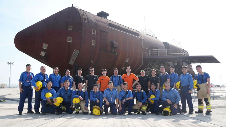 韓國消防廳訪港 參與飛機滅火訓練