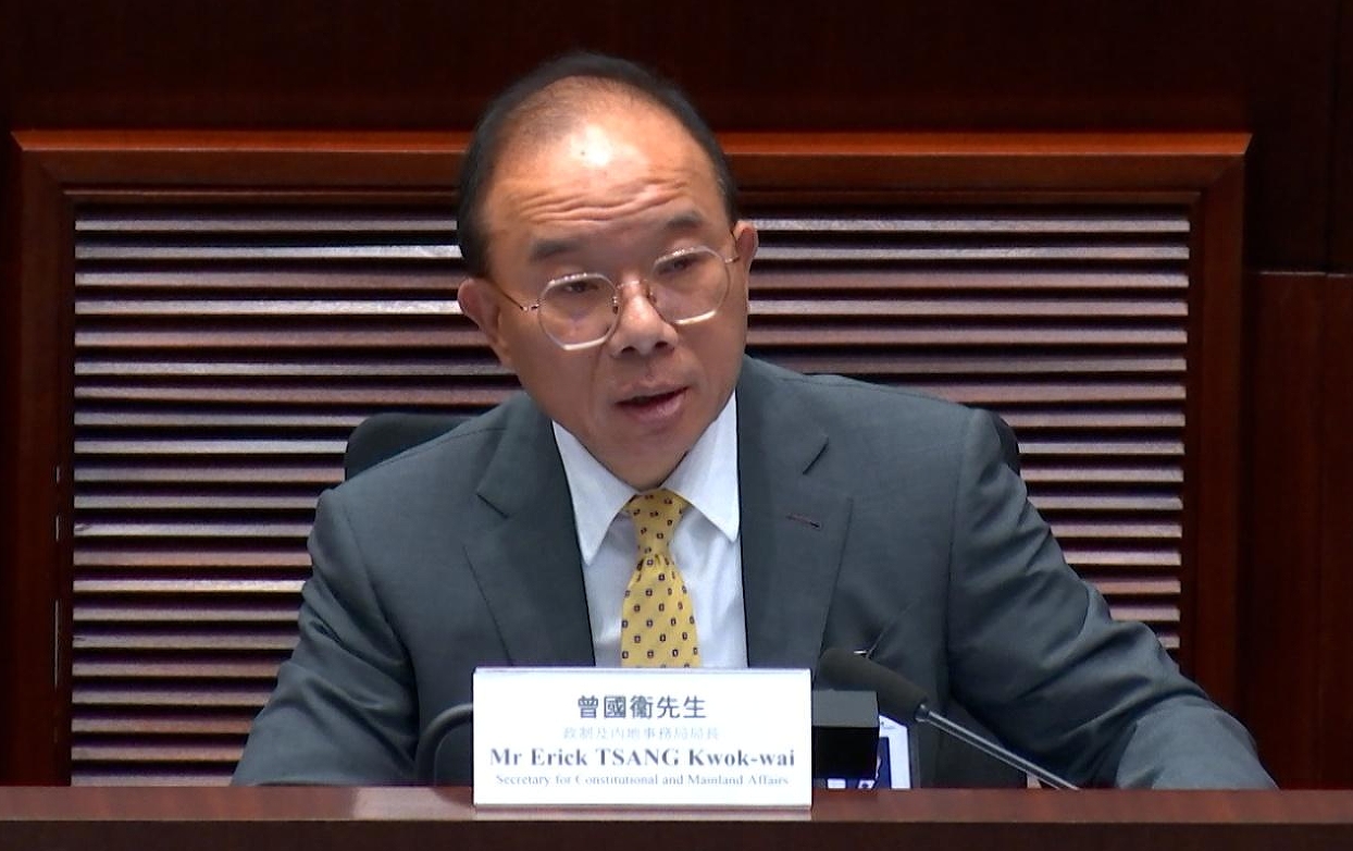 曾國衞：同性伴侶登記制度要求海外註冊作依據 非承認同性婚姻