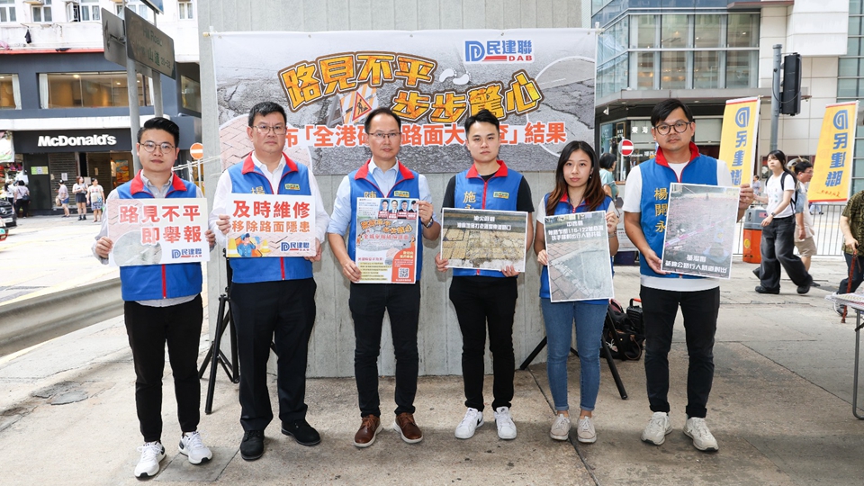 民建聯發現逾500路陷黑點 促路政署盡快全面使用路面狀況評估系統
