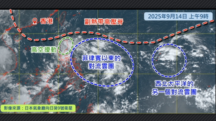 天文台：南海兩個低壓系統或合併 本周中後期料多驟雨