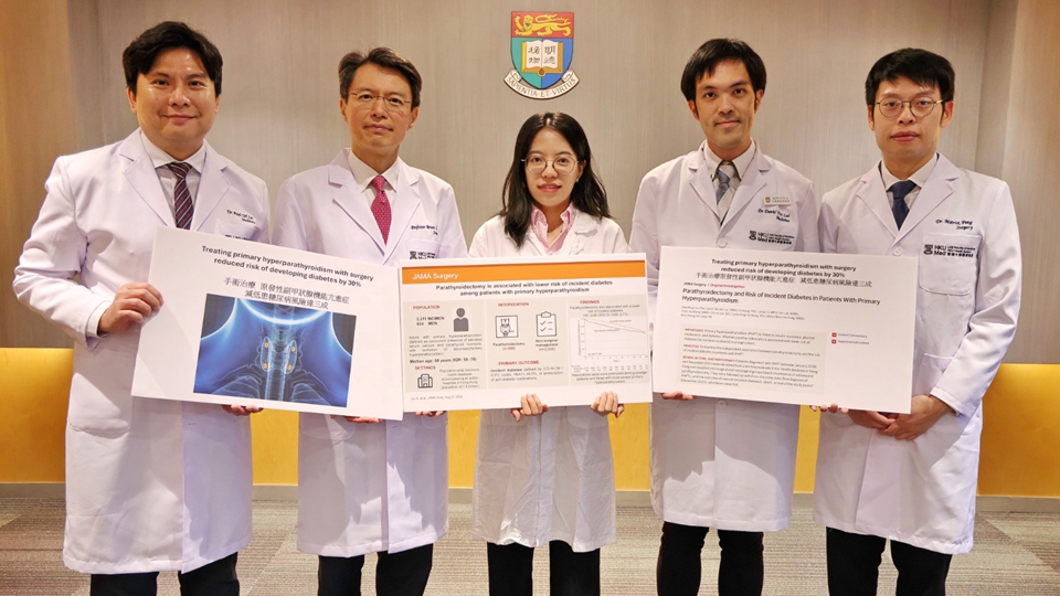 港大醫學院：副甲狀腺手術可糾正荷爾蒙失衡 降低糖尿病風險三成