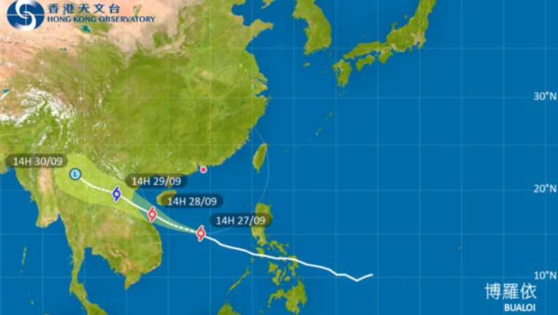 「博羅依」已進入本港800公里範圍內 天文台考慮發出強烈季侯風訊號