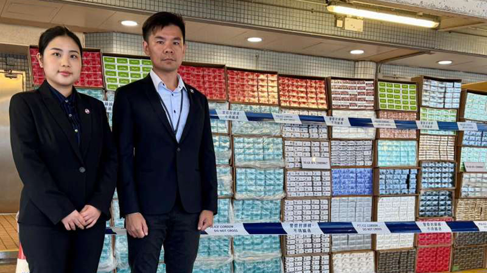 水警東九龍打擊走私香煙 拘4男檢值517萬元私煙