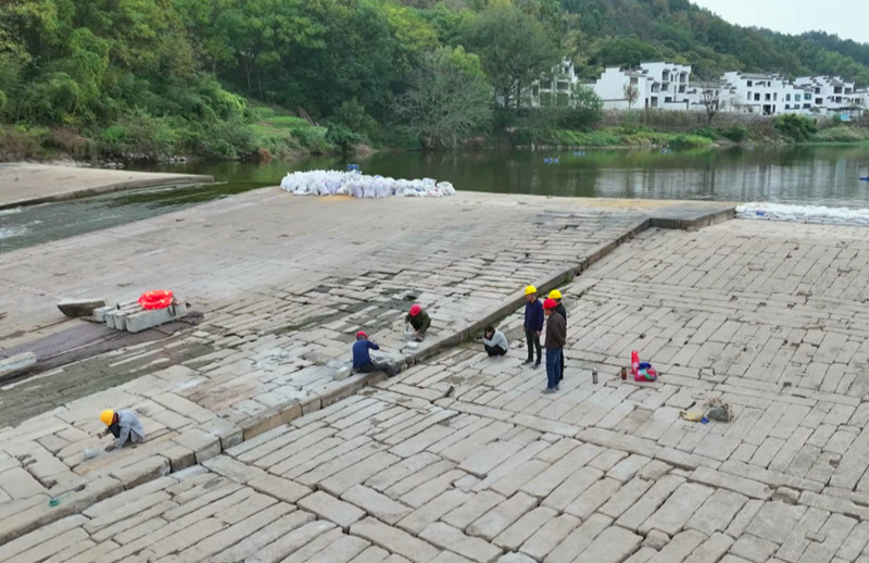 有片 | 皖歙縣：漁梁古壩做「保養」 古法工藝來加持