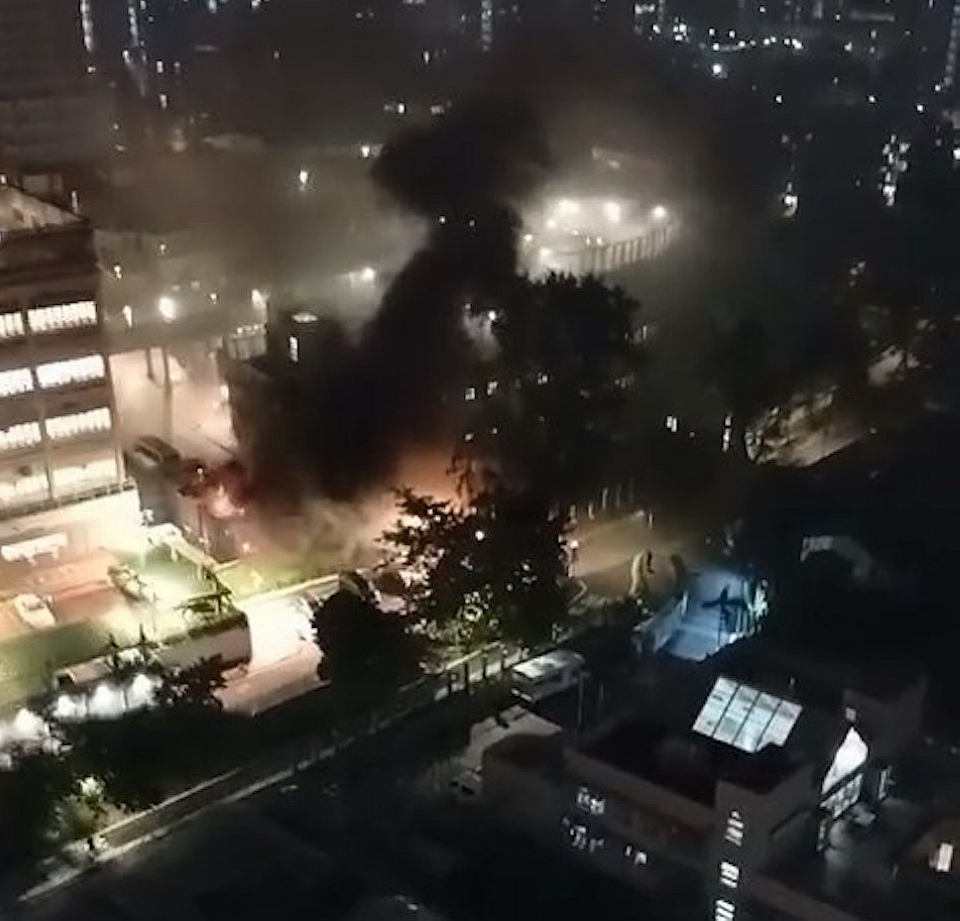 有片｜屯門青山醫院臨時工地火警無人傷 醫院運作未受影響
