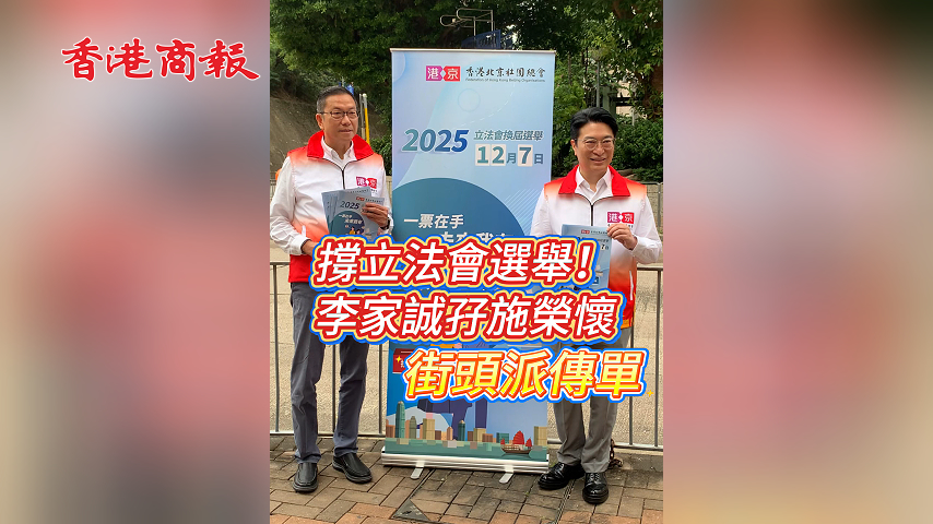 有片丨撐立法會選舉！李家誠孖施榮懷街頭派傳單