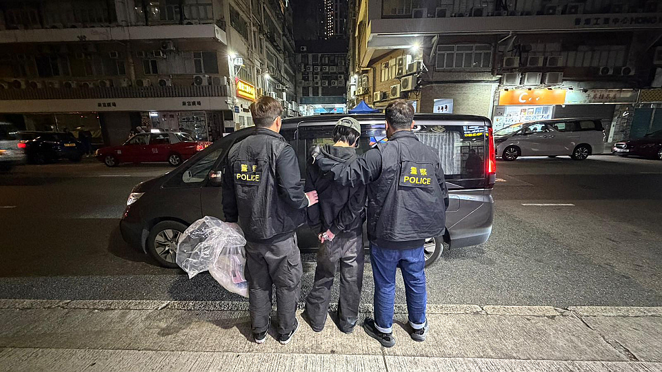 警方將軍澳反毒品行動 拘一男檢111萬元毒品