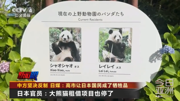 日本政府官員透露：大熊貓租借項目已經停止