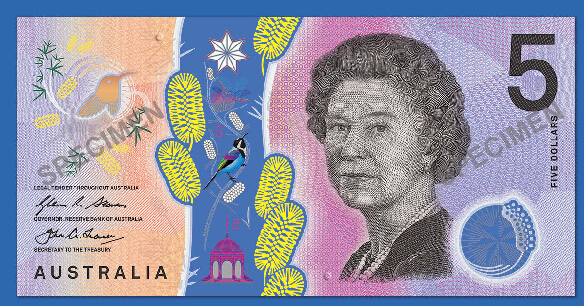 16  澳大利亚储备银行(中央银行)12日公布新版5澳元纸币设计图案.
