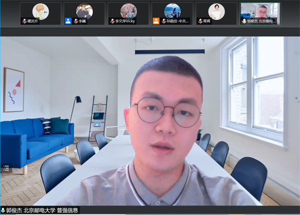 图片4：来自澳门的北京邮电大学的郭俊杰作为学生代表，分享了他在实习工作中的经验和收获.jpg