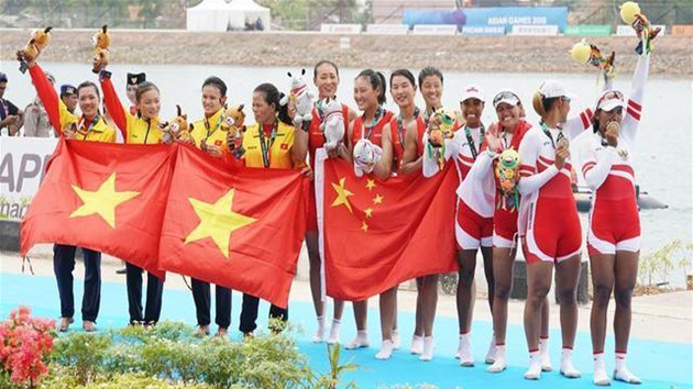 賽艇女子四人單槳：中國隊獲得第五