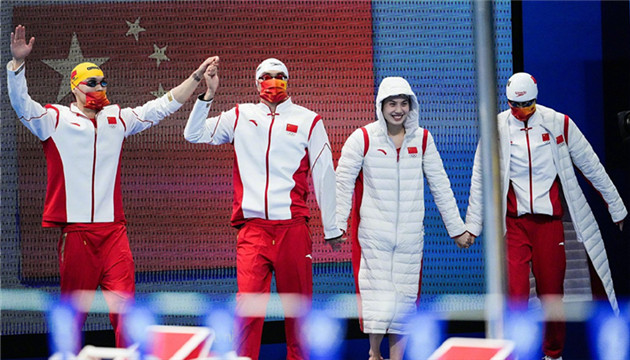 男女4×100米混合泳接力 中國隊摘銀