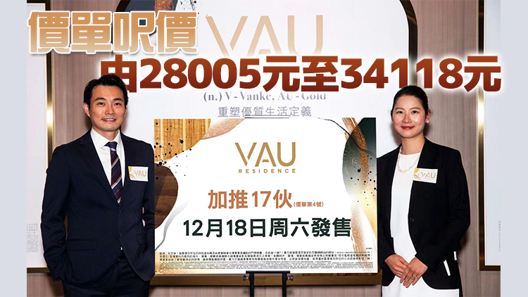 「VAU Residence」周六發售25伙 入場費624.6萬元