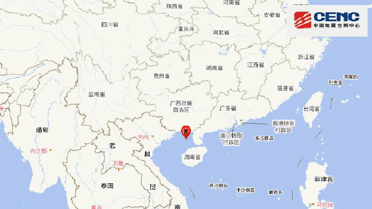 北部灣發生5.0級地震 多地震感明顯