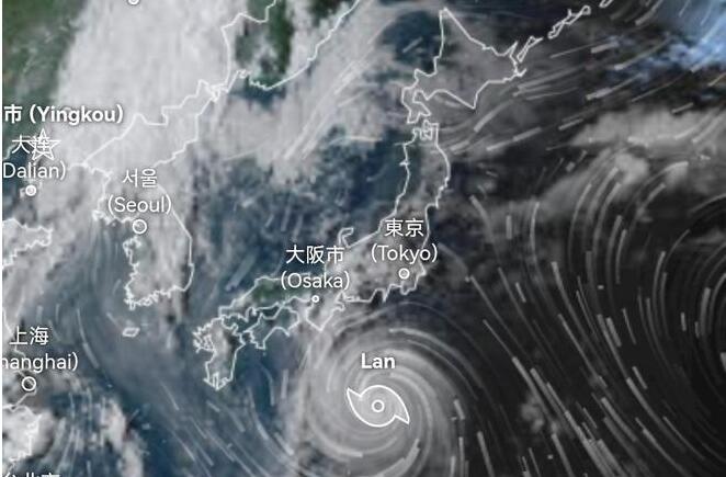 台風「蘭恩」逼近日本 料15日在大阪附近登陸
