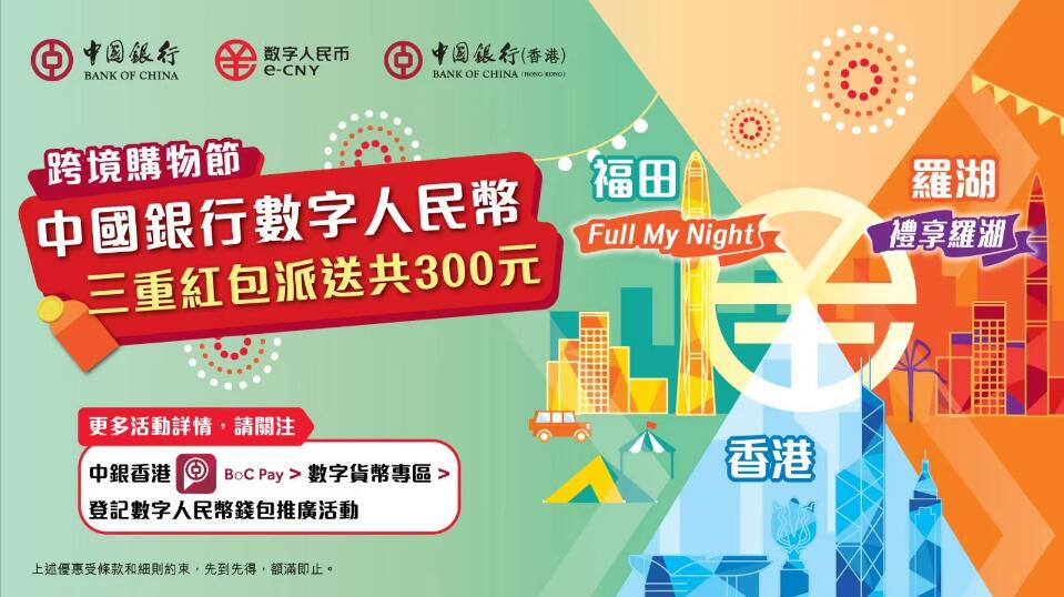 中銀香港第二階段跨境購物節啟動 首3888名BoC Pay數字人民幣錢包客戶將獲紅包