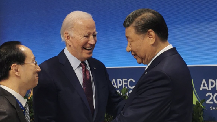 APEC會議結束時 拜登總統與習主席話別