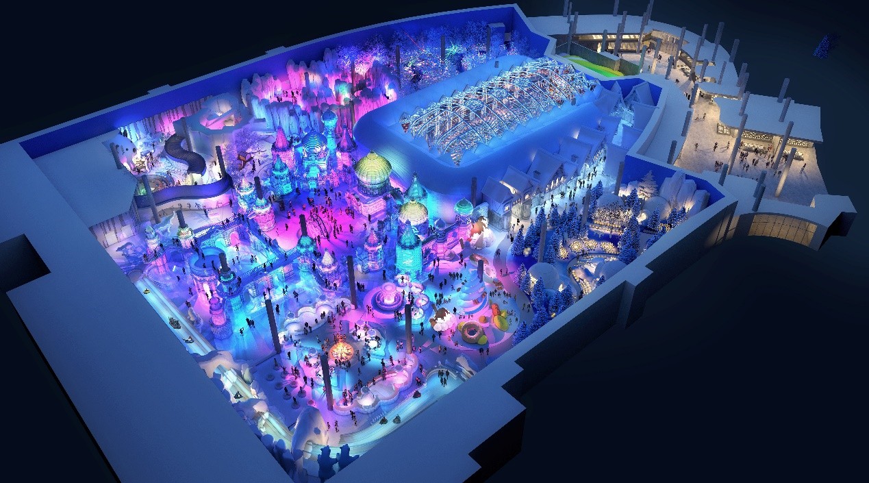 哈爾濱冰雪大世界夢幻冰雪館冰建完成60%  6月竣工迎客