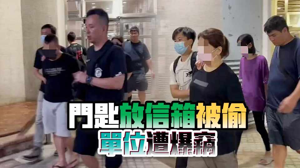 葵涌石蔭東邨偷電視機  警拘3男女檢毒品及武器