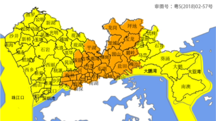 深圳市分區暴雨黃色預警信號升級為橙色