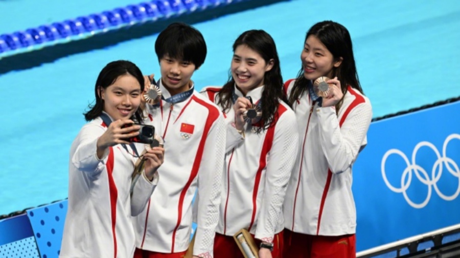 巴黎奧運 |中國隊奪得女子4×100米自由泳接力銅牌