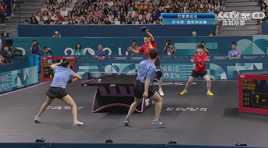巴黎奧運 | 中國乒乓球混雙4：2戰勝韓國隊挺進決賽